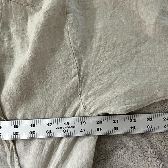 Stella Milani 100% Linen Asymmetric Lagenlook Artsy Boho Dress Tunic Ruffle M - Picture 13 of 15